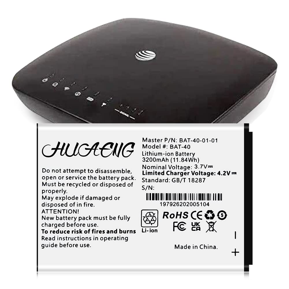 Huaeng Bat 40 Battery, (Upgraded) 3200Mah High Capacity Replacement Battery For At&T Ifwa 40 Ifwa40 Mobile Hotspot Rechargeable